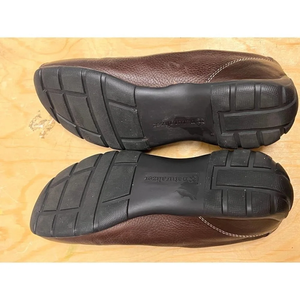 Naturalizer Vigoro Leather Hook and Loop Flat Size 7M‎ Brown